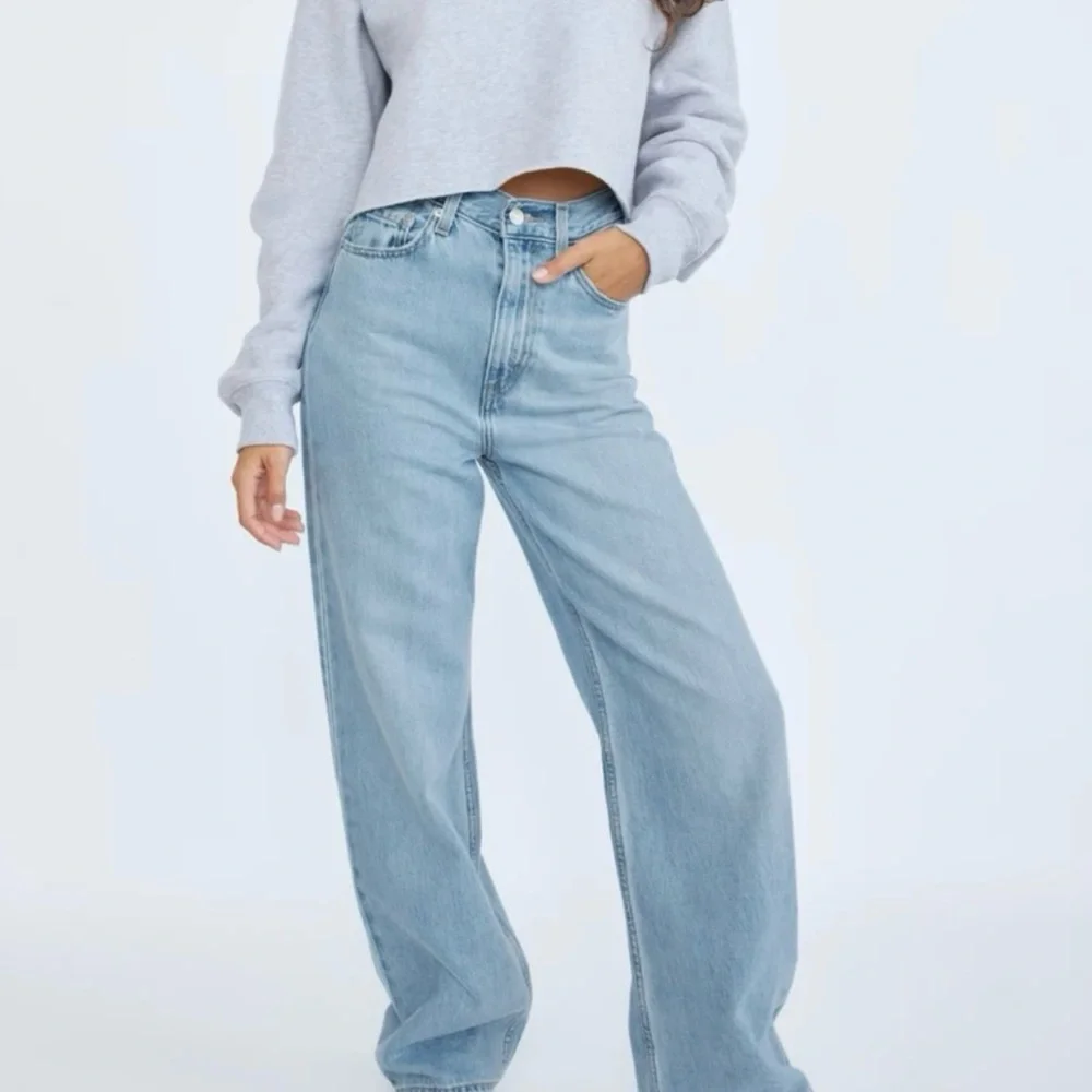 Levis Premium High Loose Light Wash Blue Wide Leg Jeans Size 27 - Picture 10 of 11